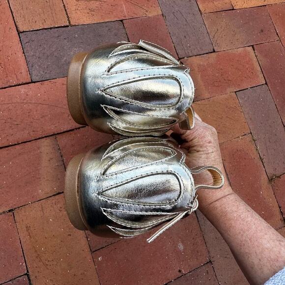 Otto + Ivy Lola Gold Leather Flat Plus Wide Larger Sizes Sandals NWOT 43 / 11 - Picture 8 of 10